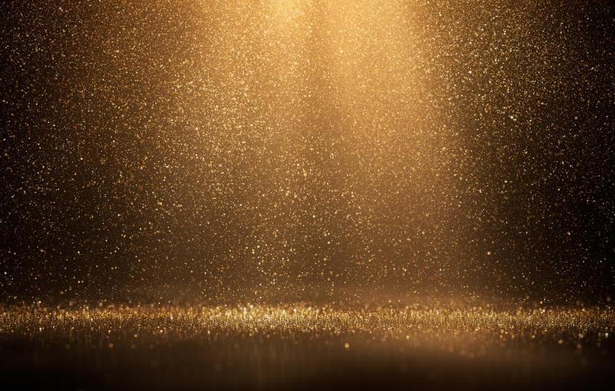 Digitally generated image of falling gold particles, perfectly usable for a wide variety of topics like Christmas, luxury, success, celebration, etc.