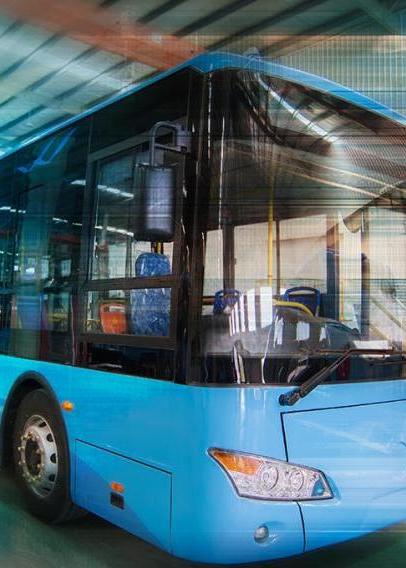 Blue stock image of a bus